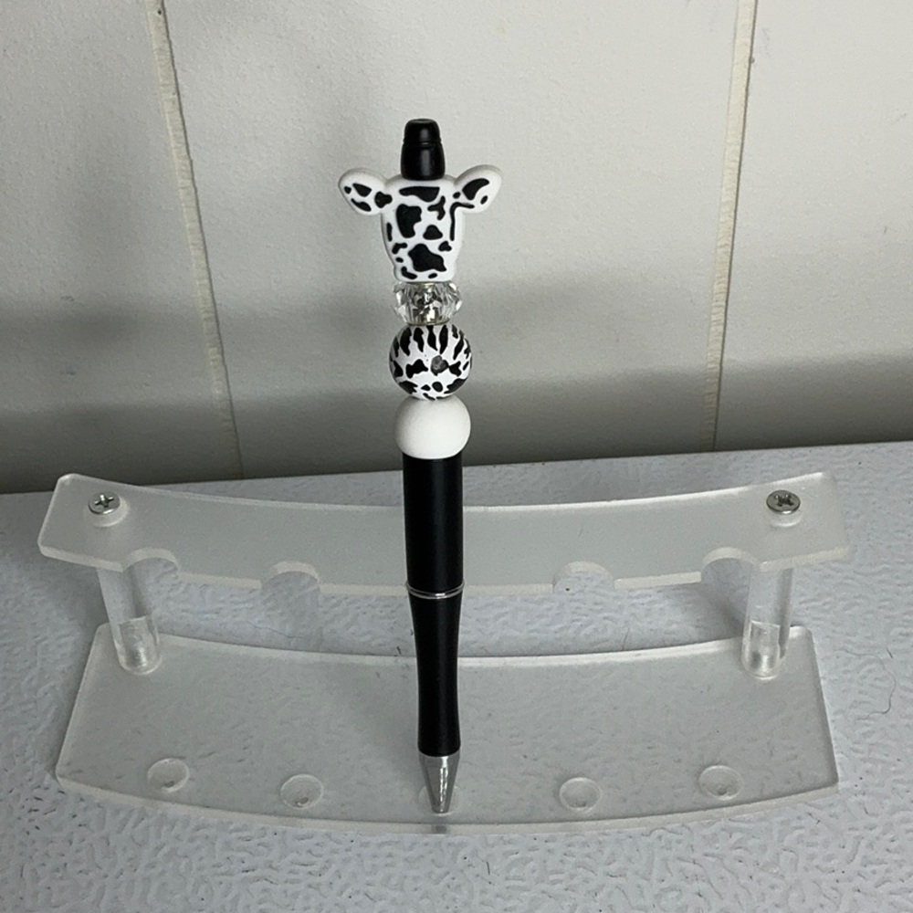 Cow Print Black and White Pen